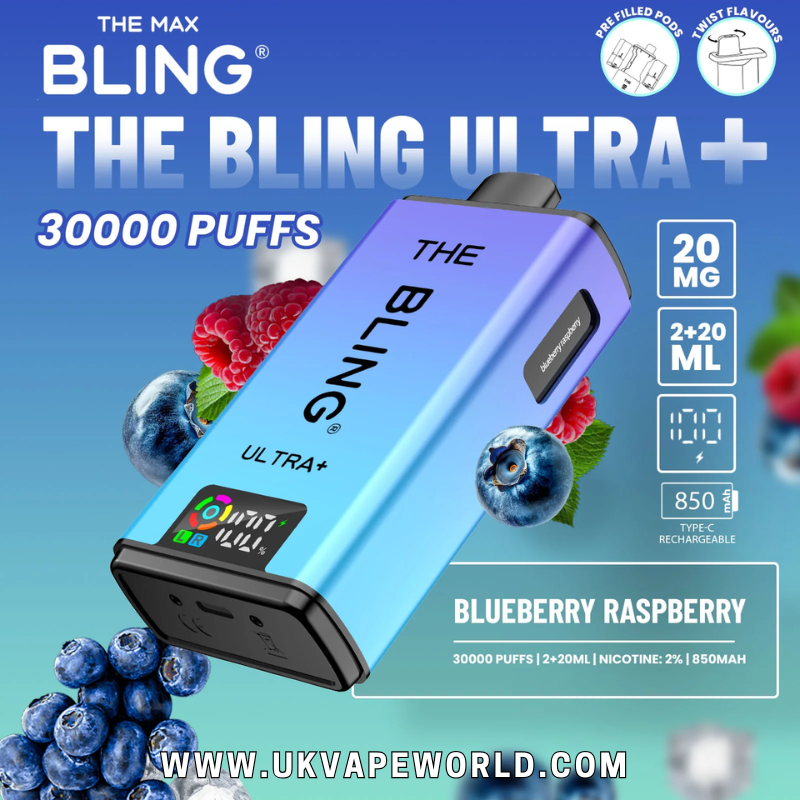 shop Blueberry Raspberry Bling 30k Ultra Plus Prefilled Pod Kit - ukvapeworld