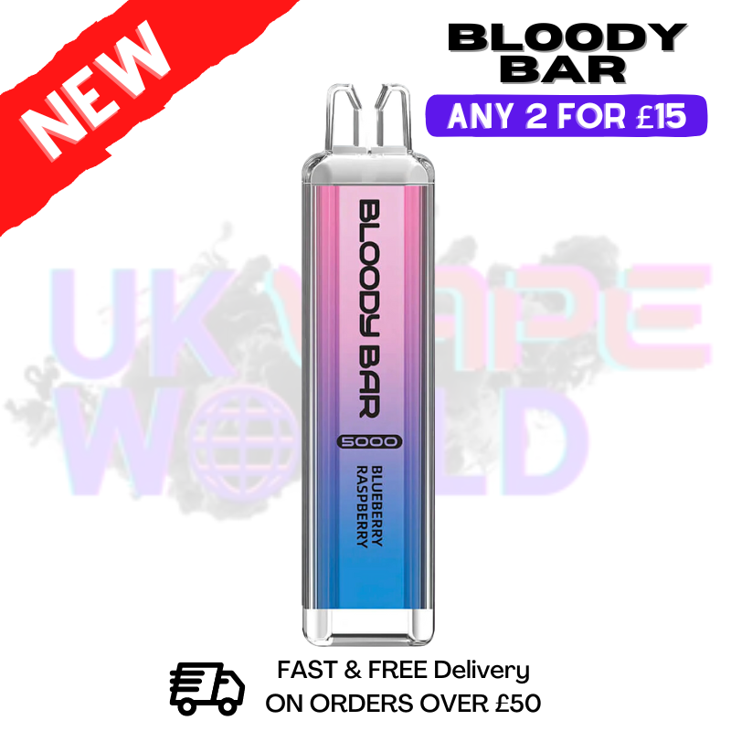 Blueberry Raspberry Bloody Bar 5000 Puffs Disposable - UK Vape World