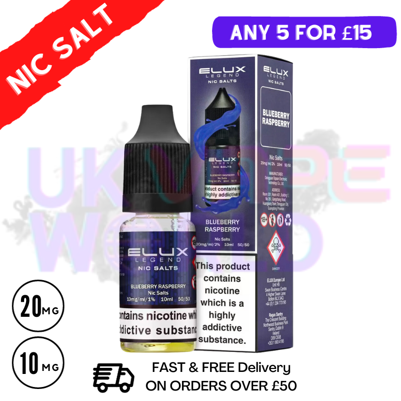 Blueberry Raspberry Elux Legend Nic Salt 10ML eLiquid - UK Vape World