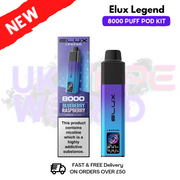 Blueberry Raspberry Elux Legend 8000 Puff Pod Kit - UK Vapeworld