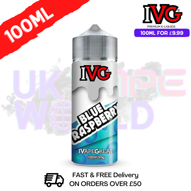 Blueberry Raspberry IVG Shortfill Juice 100ML Eliquid tart and sweet flavors of blueberries and raspberries that will make your taste buds explode with delight - UK Vape World