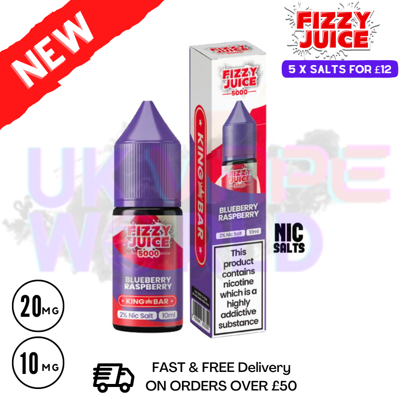 Fizzy Juice 5000 Nic Salt Blueberry Raspberry 10ML E-liquid - UK Vape World