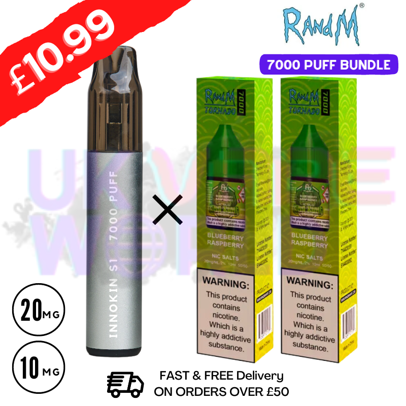 Blueberry Raspberry - RandM Tornado 7000 Puff (Refil Bundle) Kit - UK Vape World