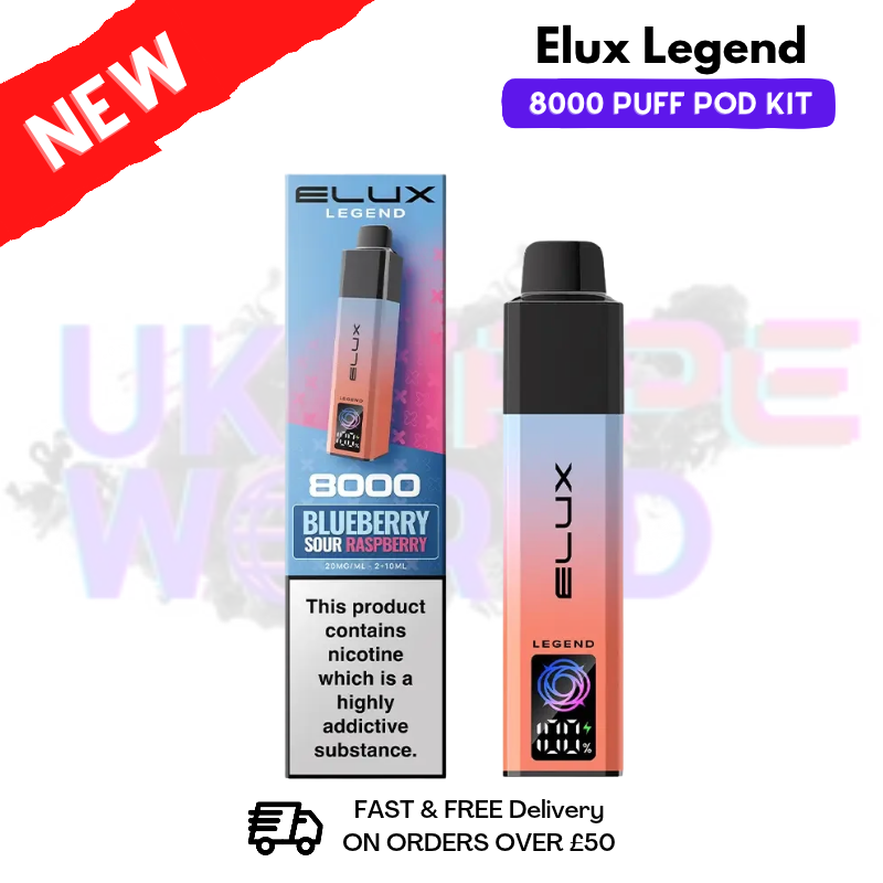 Blueberry Sour Raspberry Elux Legend 8000 Puff Pod Kit - UK Vapeworld