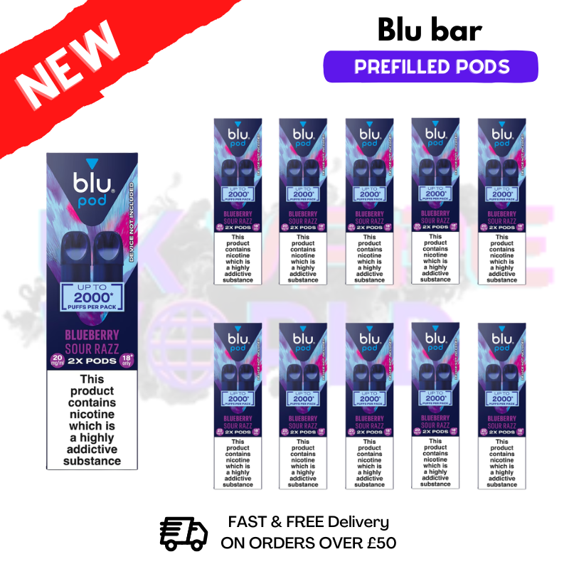 Blueberry Ice Blu Bar Prefilled Pods Box Of 10 - UK Vapeworld