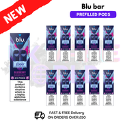 Blueberry Ice Blu Bar Prefilled Pods Box Of 10 - UK Vapeworld