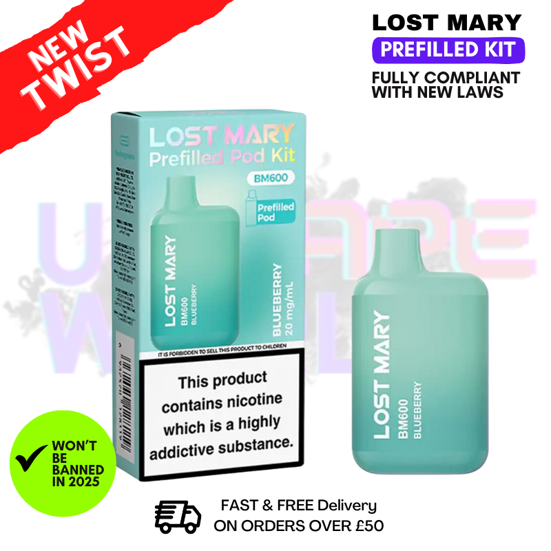 Shop Blueberry Lost Mary BM600 Prefilled Pod Kit - UK Vape World