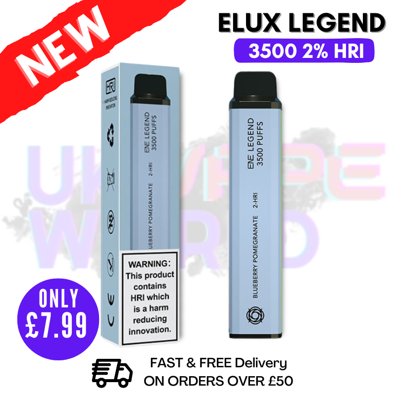 Shop Elux Legend 3500 Puff Blueberry pomegranate 2% HRI - UK Vape World
