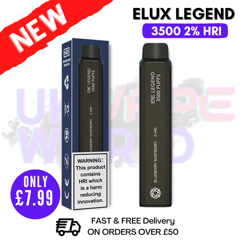 Shop Elux Legend 3500 Puff Blueberry raspberry 2% HRI - UK Vape World