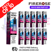 Blueberry raspberry Firerose 600 Puff Vape Kits Box of 10 - ukvapeworld