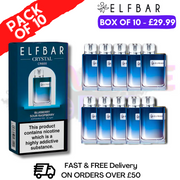 Elf Bar Crystal 600puff - Blueberry Sour Raspberry Box of 10 - UK Vape World