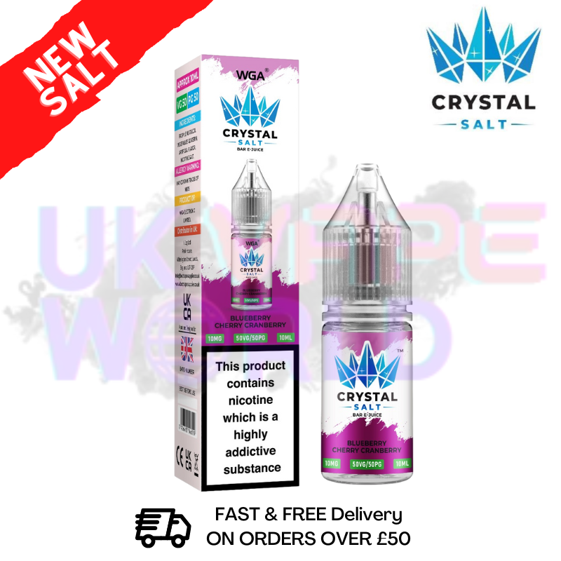 Shop Blueberry Cherry Cranberry WGA Crystal Nic Salt | Lowest Price - UK Vape World