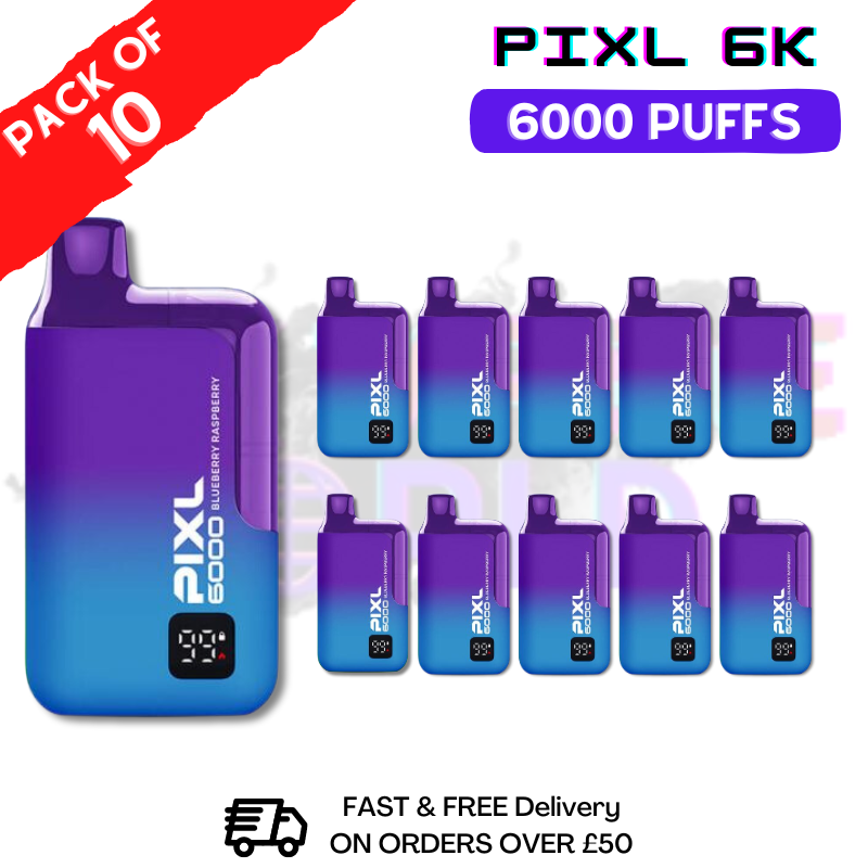 Shop Blueberry Raspberry Pixl 6000 6K Puff Box Of 10 - ONLY £74.99 - UK Vape World