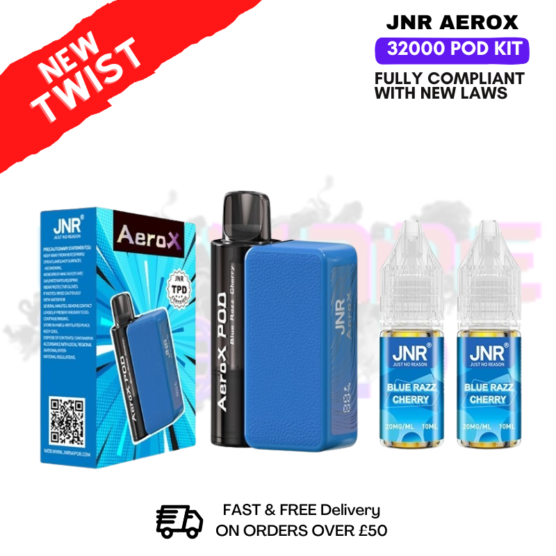 shop ⁠Blue razz Cherry JNR AeroX 32K 32000 Puff Pod Kit - ukvapeworld