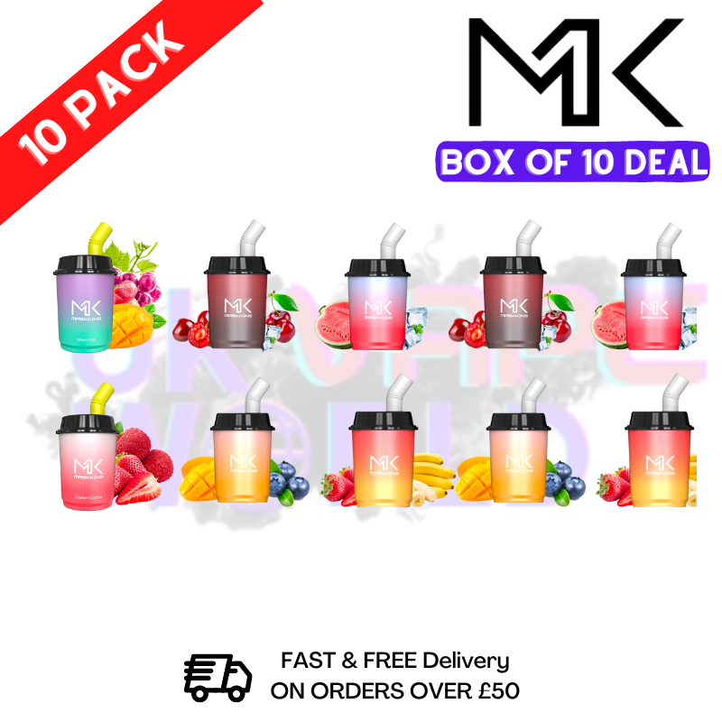 Box Of 10 MK Bar Mini 600 Vape - UK Vape World
