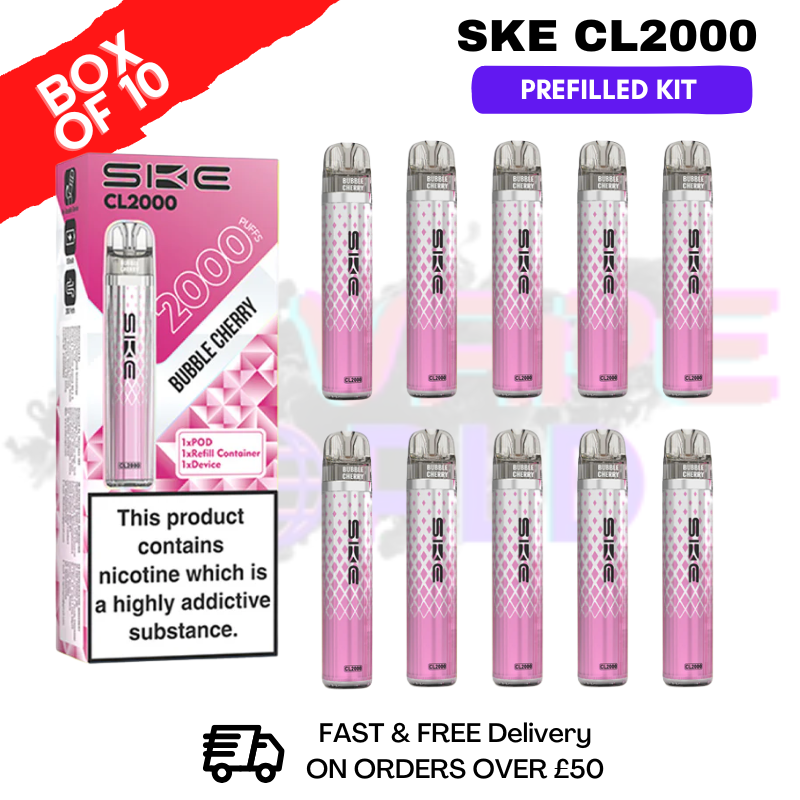 Bubble Cherry SKE CL2000 Kits Box Of 10 - £39.99 - ukvapeworld