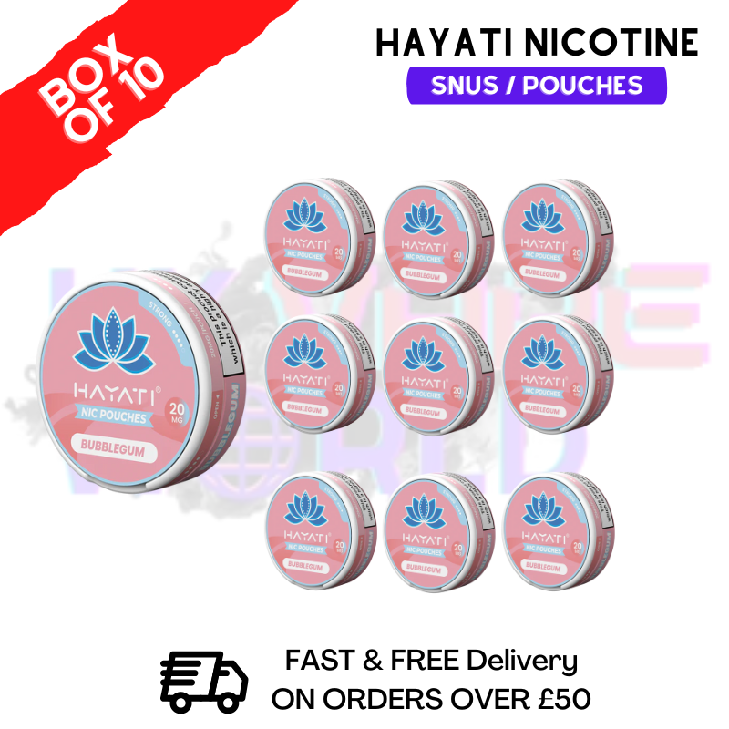Bubblegum Hayati Nic Pouches Box Of 10 - ukvapeworld
