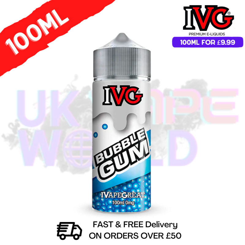 Bubblegum IVG Shortfill Juice 100ML Eliquid Indulge your sweet tooth, will have you feeling nostalgic - UK Vape World