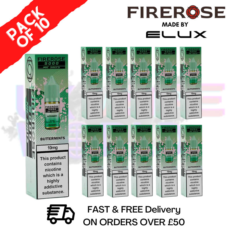 shop Buttermints Firerose 5000 Nic Salt Box Of 10 - ukvapeworld