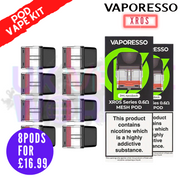 Shop Vaporesso Xros Replacement Pods Replacement Pod (2x Pack Of 4) - UK Vape World
