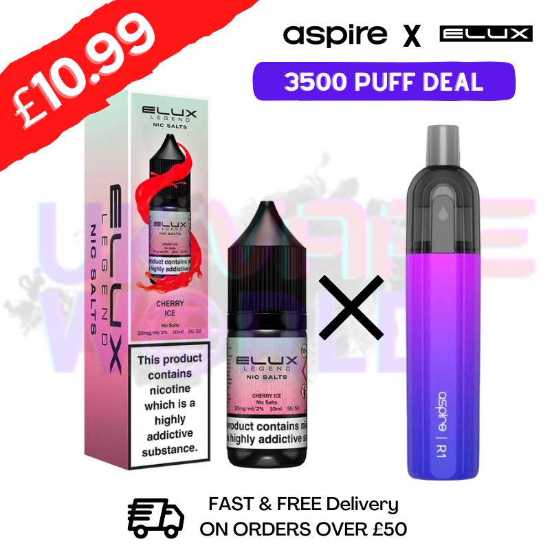 Cherry ICE (New) ELUX LEGEND Salt 3500puff x Aspire Disposble Kit - UK Vape World