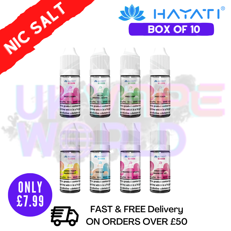 Shop Hayati Pro Max Salts Box Of 10- Only £7.99 (Close to EXP) - UK Vape World