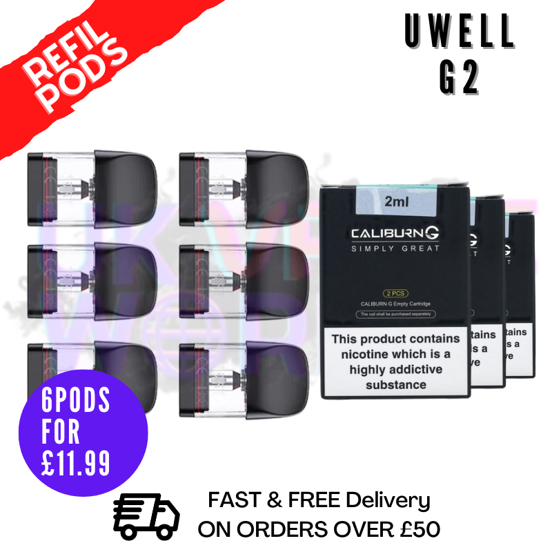 Shop Caliburn G2 Replacement Pods X 6 - UK Vape World