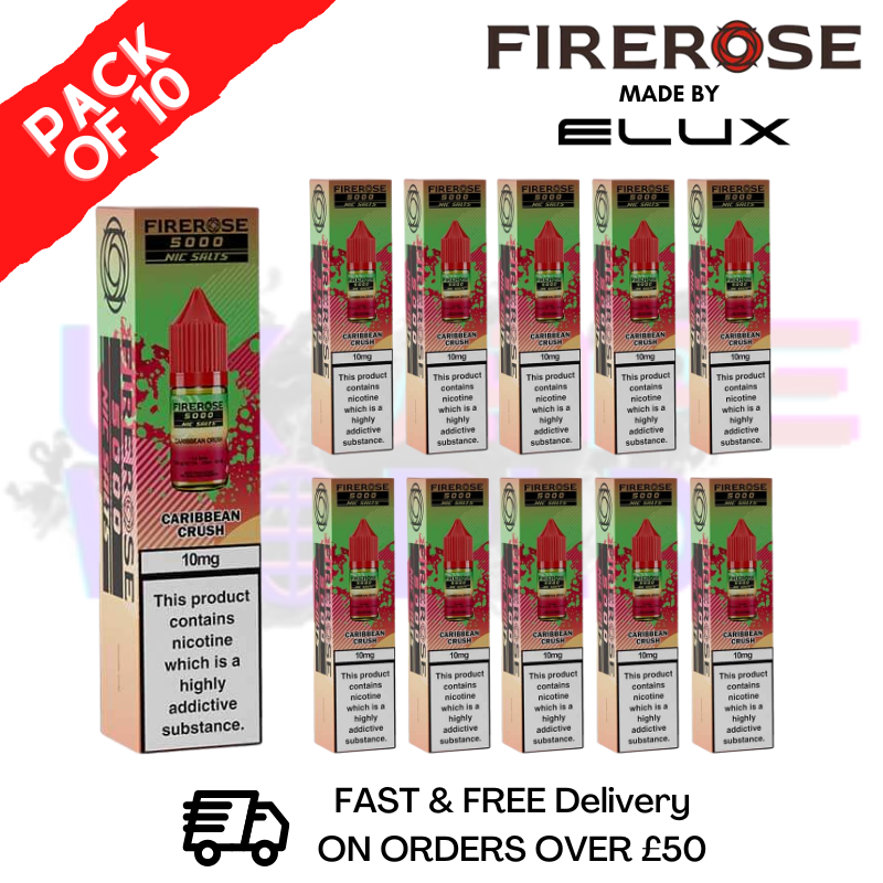 shop Caribbean Crush Firerose 5000 Nic Salt Box Of 10 - ukvapeworld