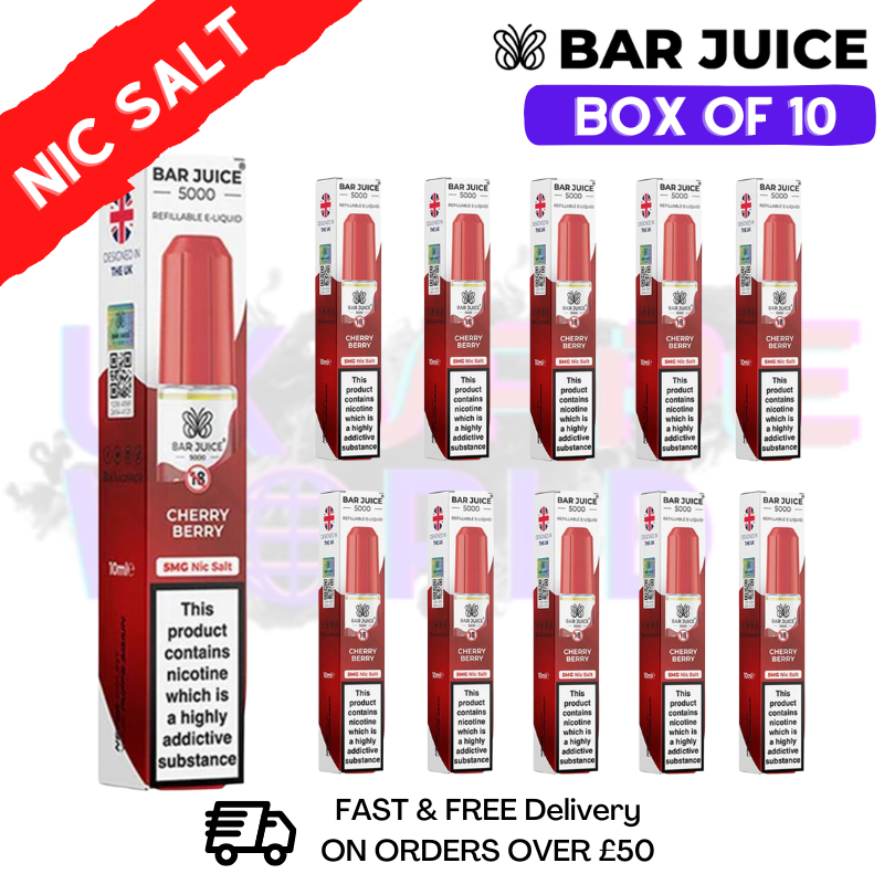 Cherry Berry Bar Juice 5000 Nic Salt | Box of 10 | ONLY £13.99 - ukvapeworld