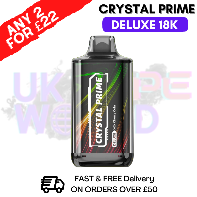 Shop Cherry Cola  Crystal Prime Deluxe 18000 Puffs 18K PUFF - UK Vape World