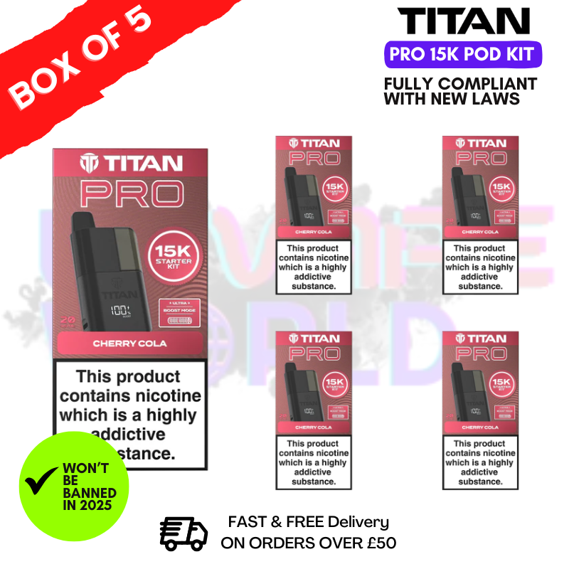Cherry Cola Titan Pro 15K Pod Kit Box of 5  - ukvapeworld