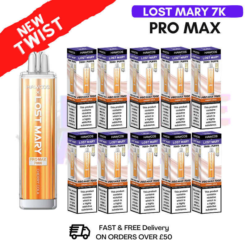 Shop Cherry Cola Lost Mary Pro Max 7K Box Of 10 - UK Vape World
