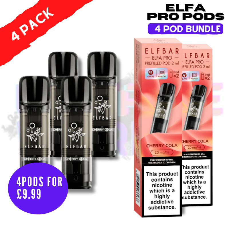Shop Cherry Cola ELFA Pro Pods - Pack Of 4 PODS - UK Vape World