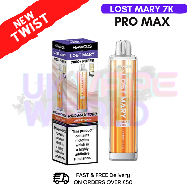 lost mary cherry cola vape 7K 7000 Puff Pro Max Bar Vuse Go Reload Strains:Girl Scout Cookies (Sativa) how many cigarettes is