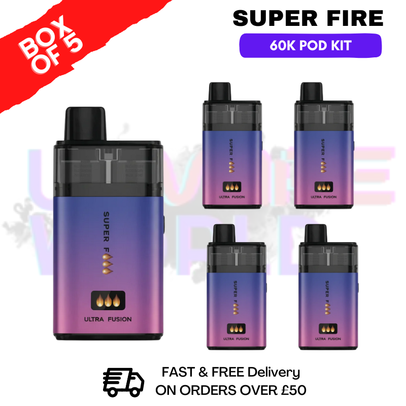 B-Gum Edition SuperFire 60K Ultra Fusion Box Of 5 - ukvapeworld
