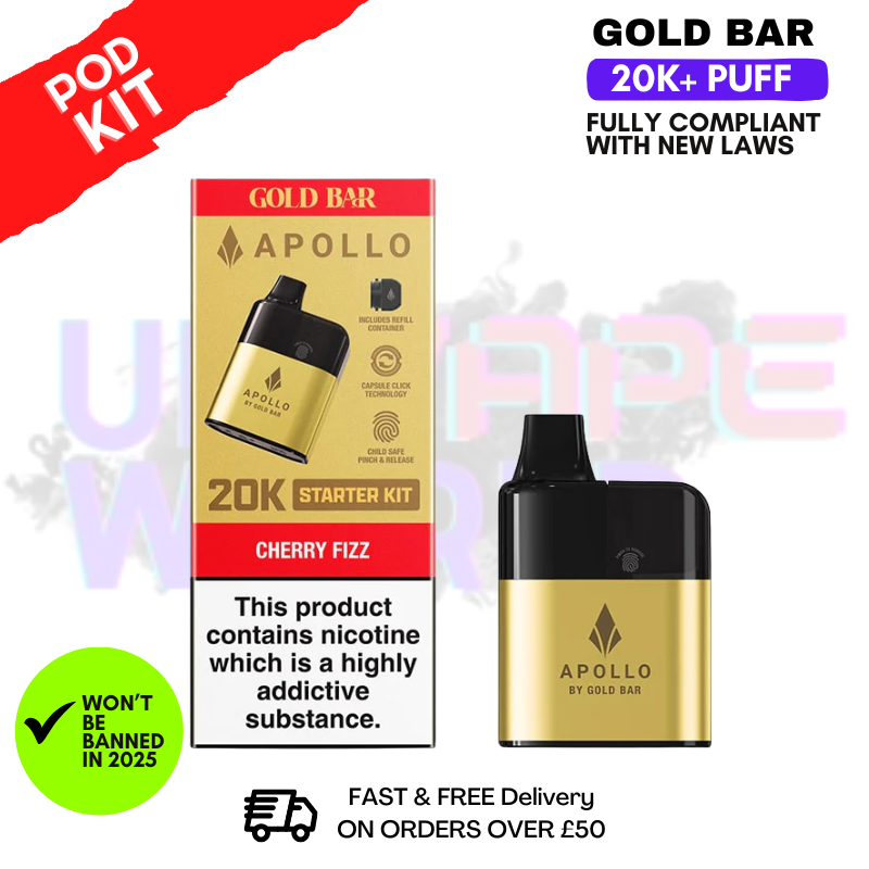 Cherry Fizz Gold Bar Apollo 20K Prefilled Pod Kit