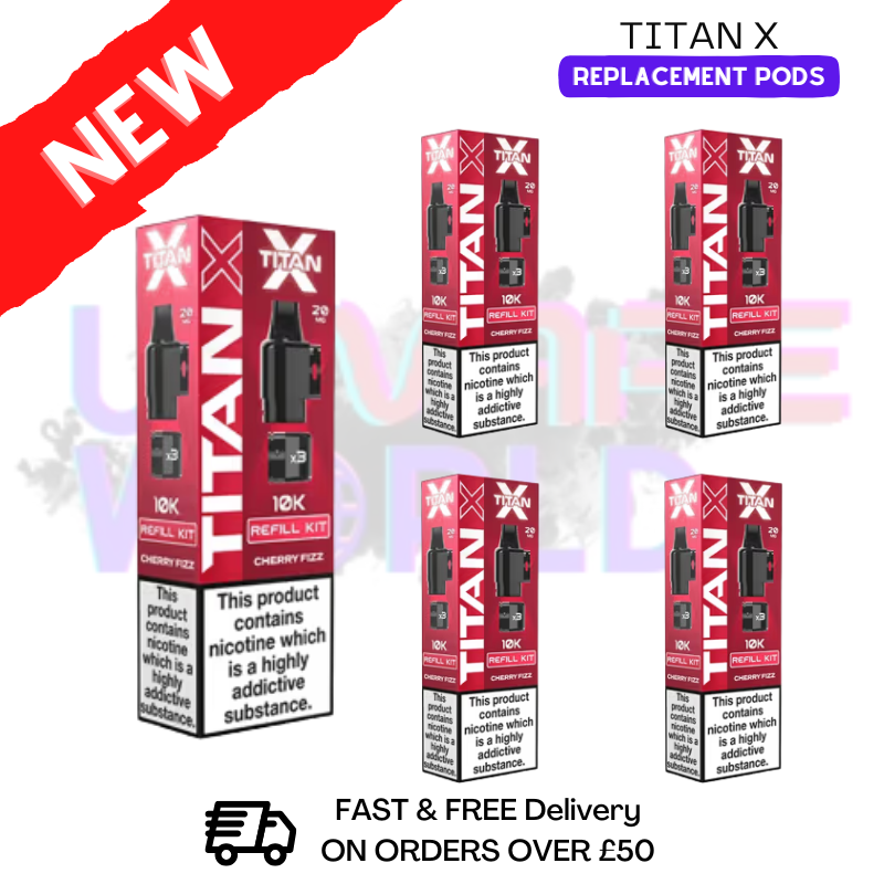 Cherry Fizz Titan X Replacement Pods box of 5