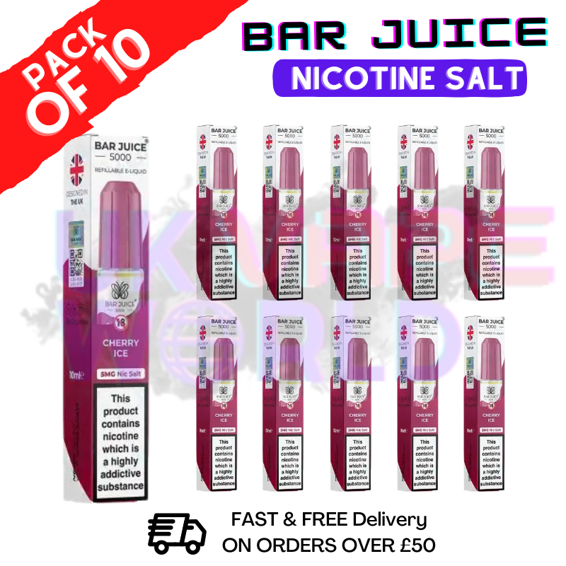 Cherry ICE Bar Juice 5000 Nic Salt | Box of 10 | ONLY £15.99 - ukvapeworld