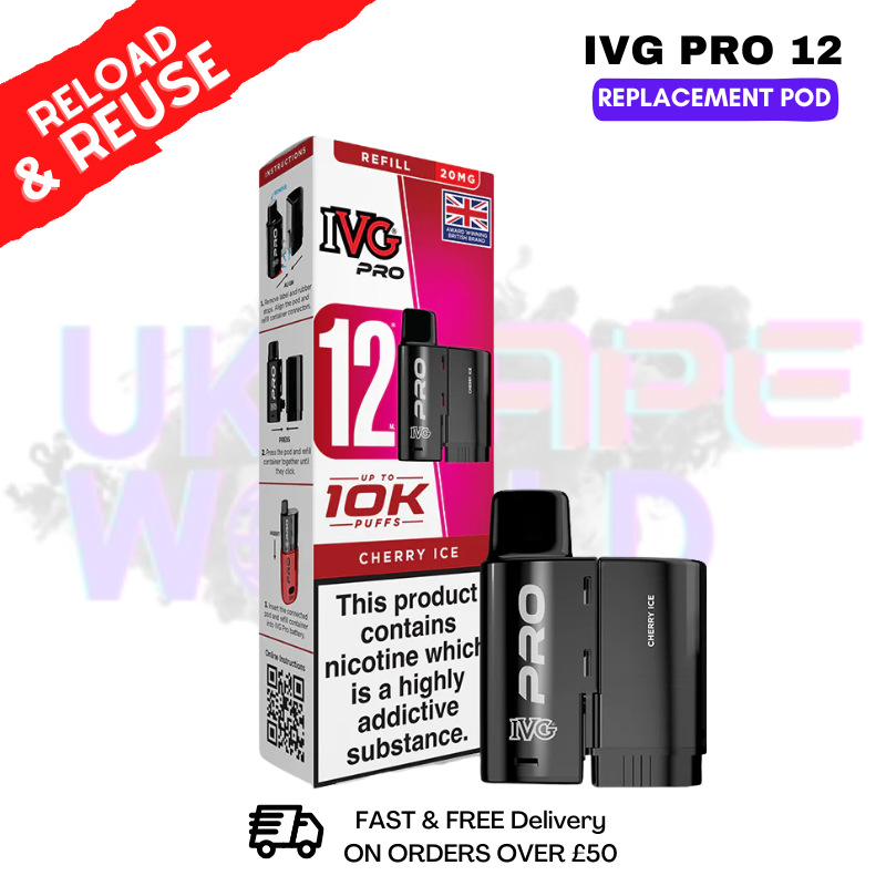Blue Razz Retro IVG Pro 12 REFIL Pod Pack - ukvapeworld