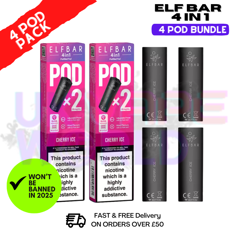 Elf Bar 4 in 1 Replacement Pods Cherry ICE | 2%