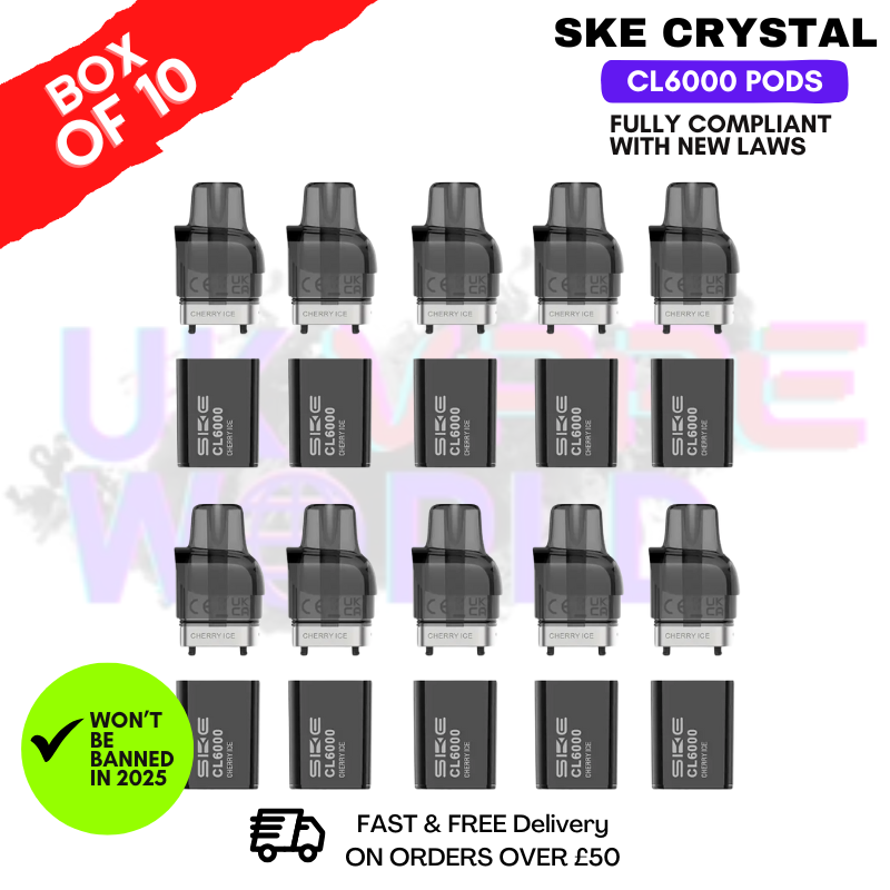 Cherry ICE SKE Crystal CL6000 Prefilled Pod Box Of 10