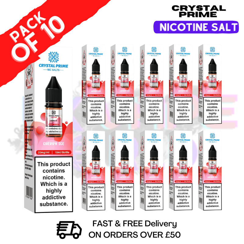Cherry Ice Crystal Prime Nic Salt Box Of 10