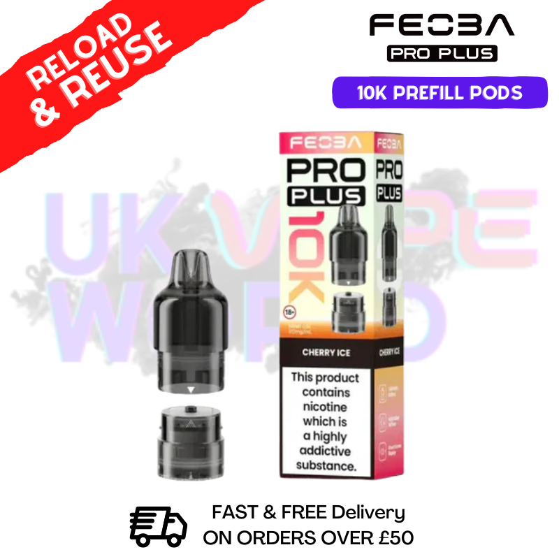 Cherry Ice Feoba Pro Plus 10K Refil Pods - Only £5.85 - ukvapeworld