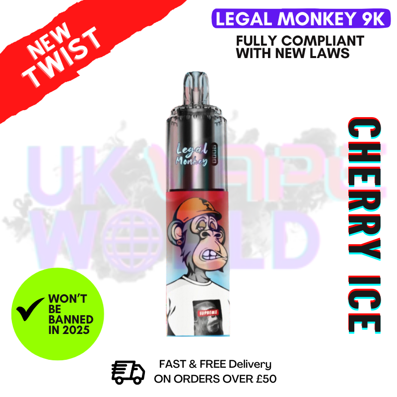 Cherry Ice  Legal Monkey 9000 9K Vape Kit