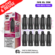 Cherry Peach Lemon IVG XL 35K Replacement Pods Box Of 10 - ukvapeworld