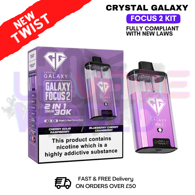 shop Cherry Sour Raspberry Crystal Galaxy 30K Focus 2 Puff Kit - ukvapeworld
