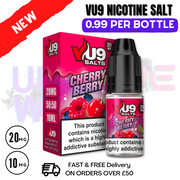Shop Cherry Berry Nic Salt 10ml Nicotine E Juice by VU9 - UK Vape World