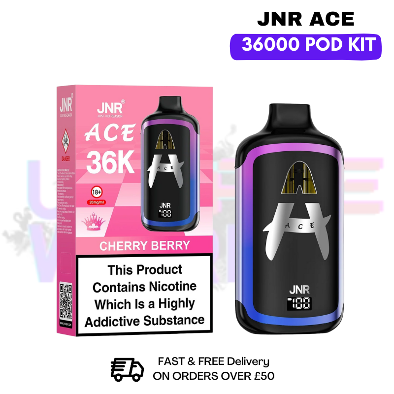 Cherry Berry JNR ACE 36K Puff 36000 Prefilled Pod Kit - ukvapeworld