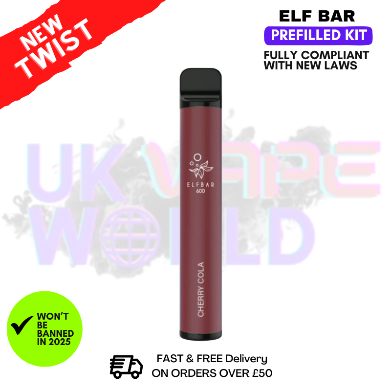 Shop Cherry Cola Elf Bar EB600 Prefilled Pod Kit - UK Vape World