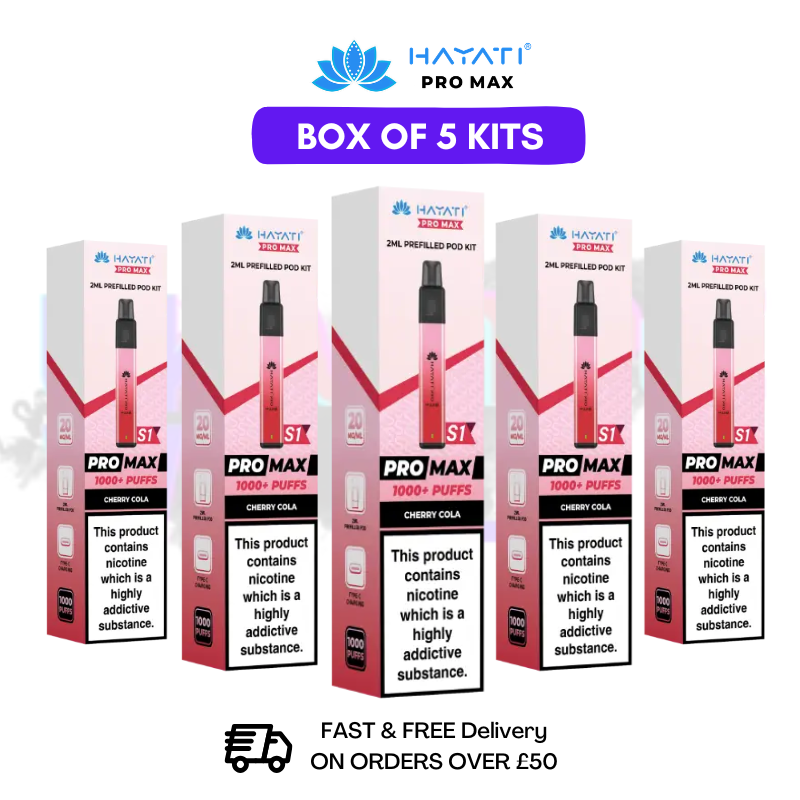 Cherry Cola Hayati Pro Max S1 Kits Box Of 5 - £17.99 - UK Vapeworld